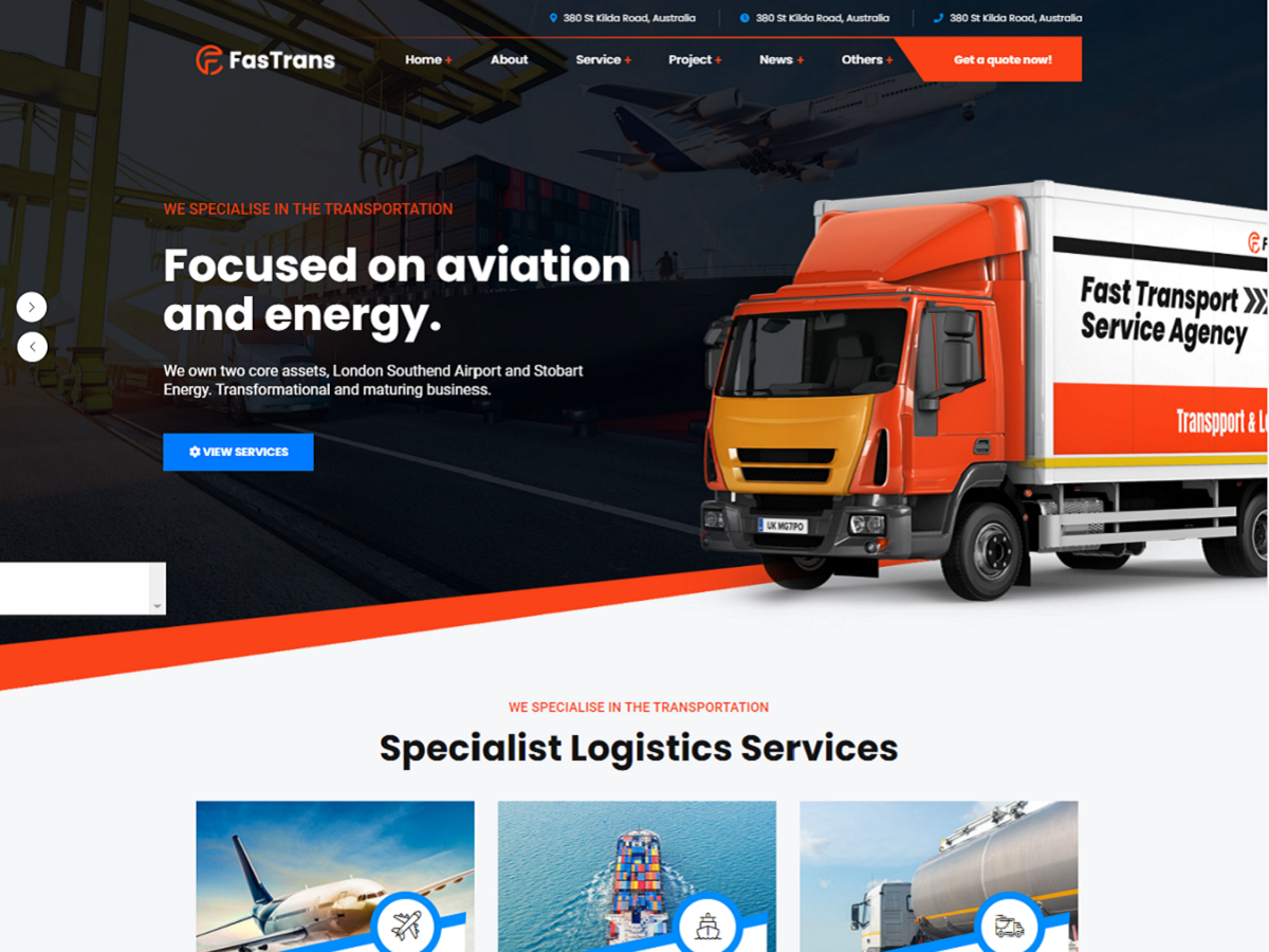 Documentation For Fastrans WordPress Theme